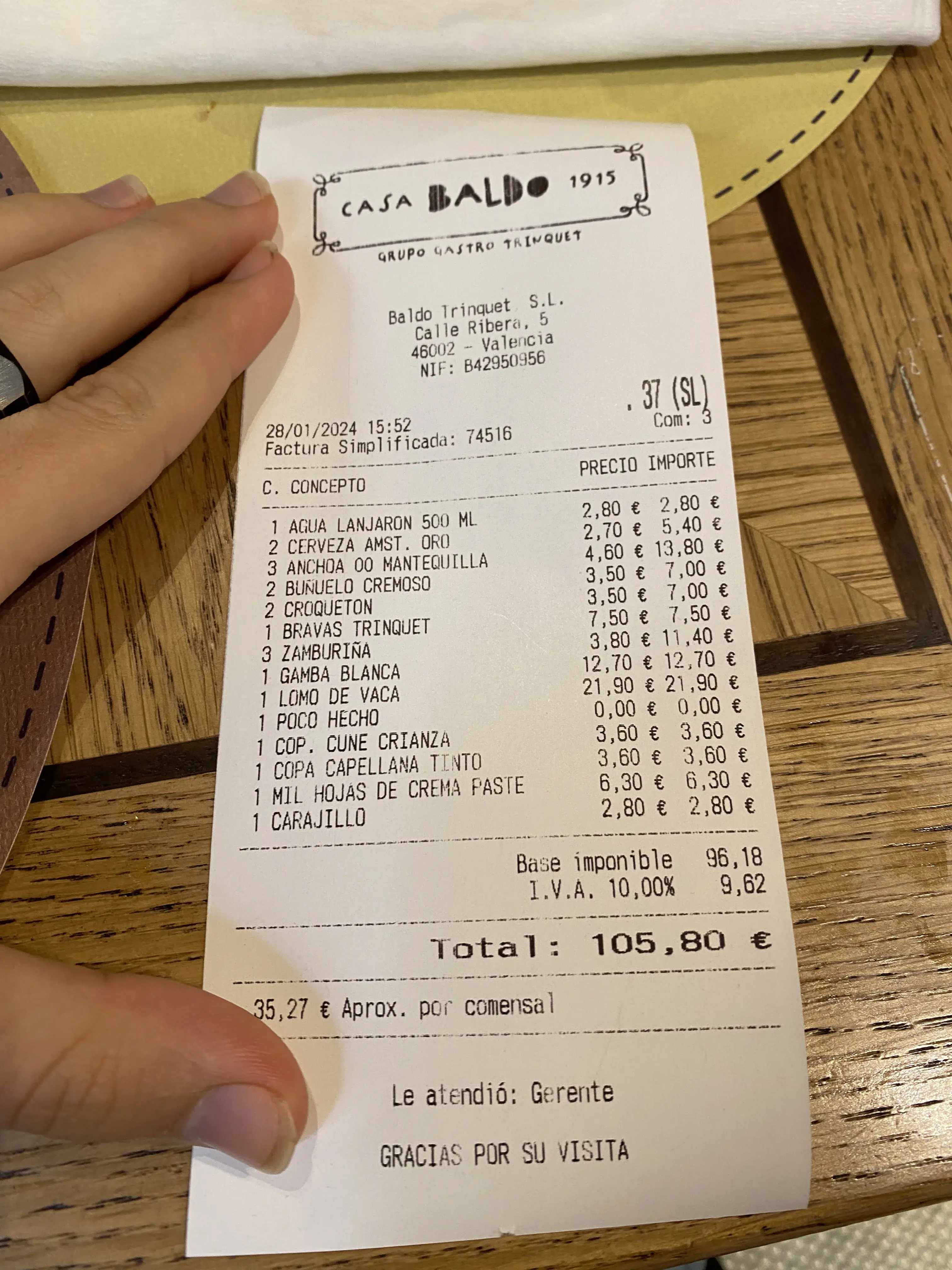 Precio Precio en el post de la Crítica Casa BALDO 1915