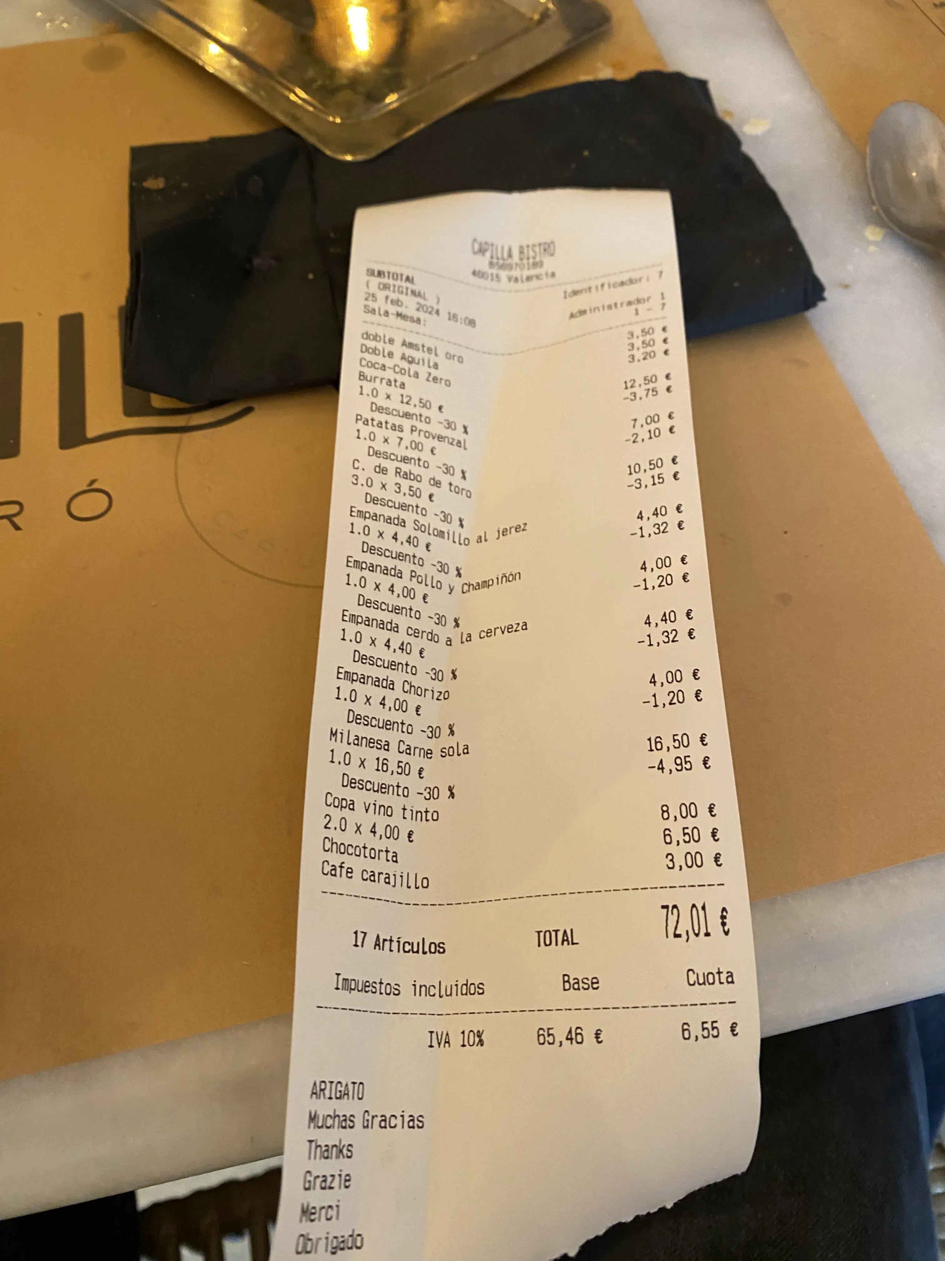 Precio Precio en el post de la Crítica Capilla Bistró