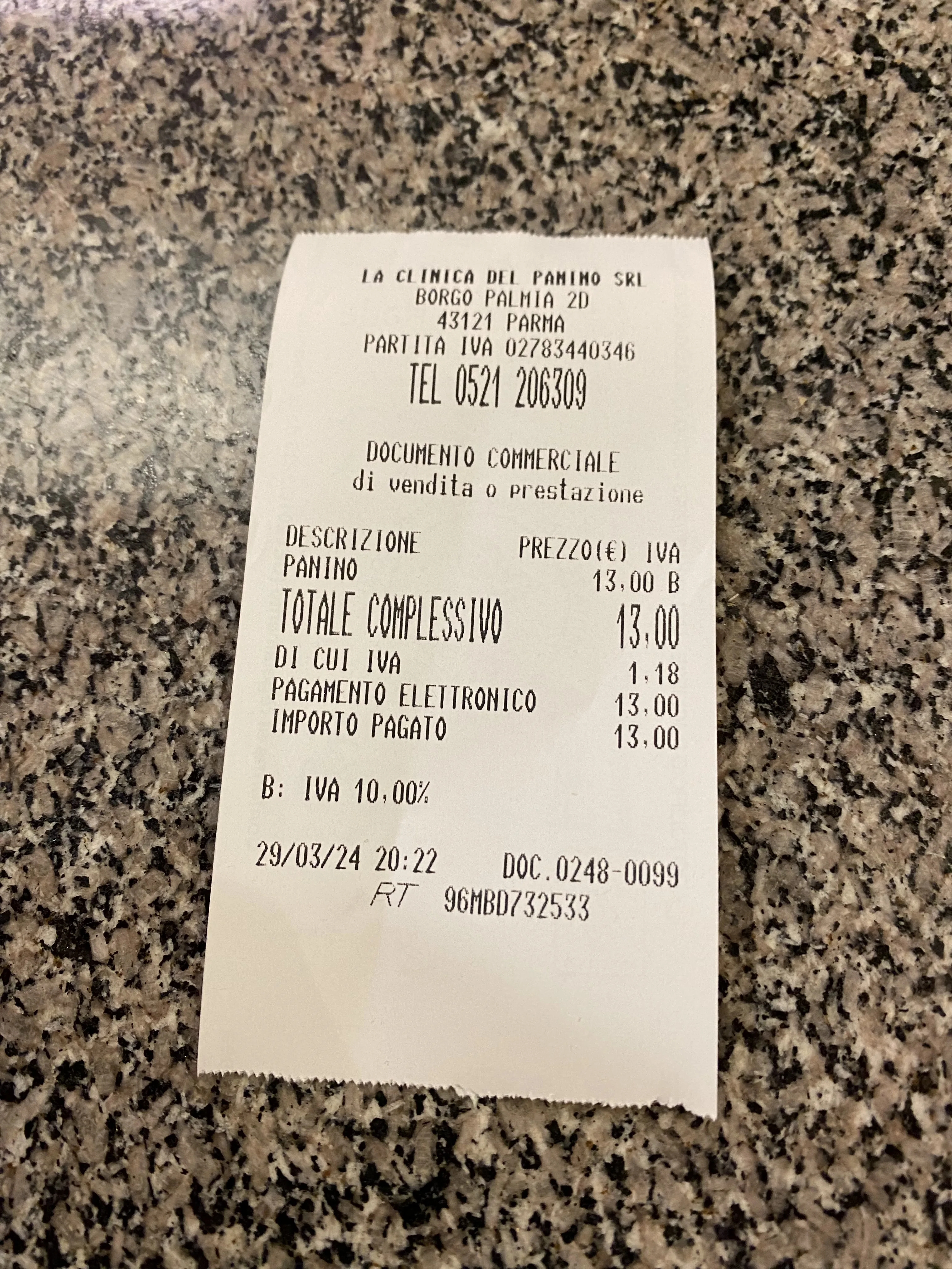 Precio en el post de la Crítica Paninoteca da Walter Clinica Del Panino