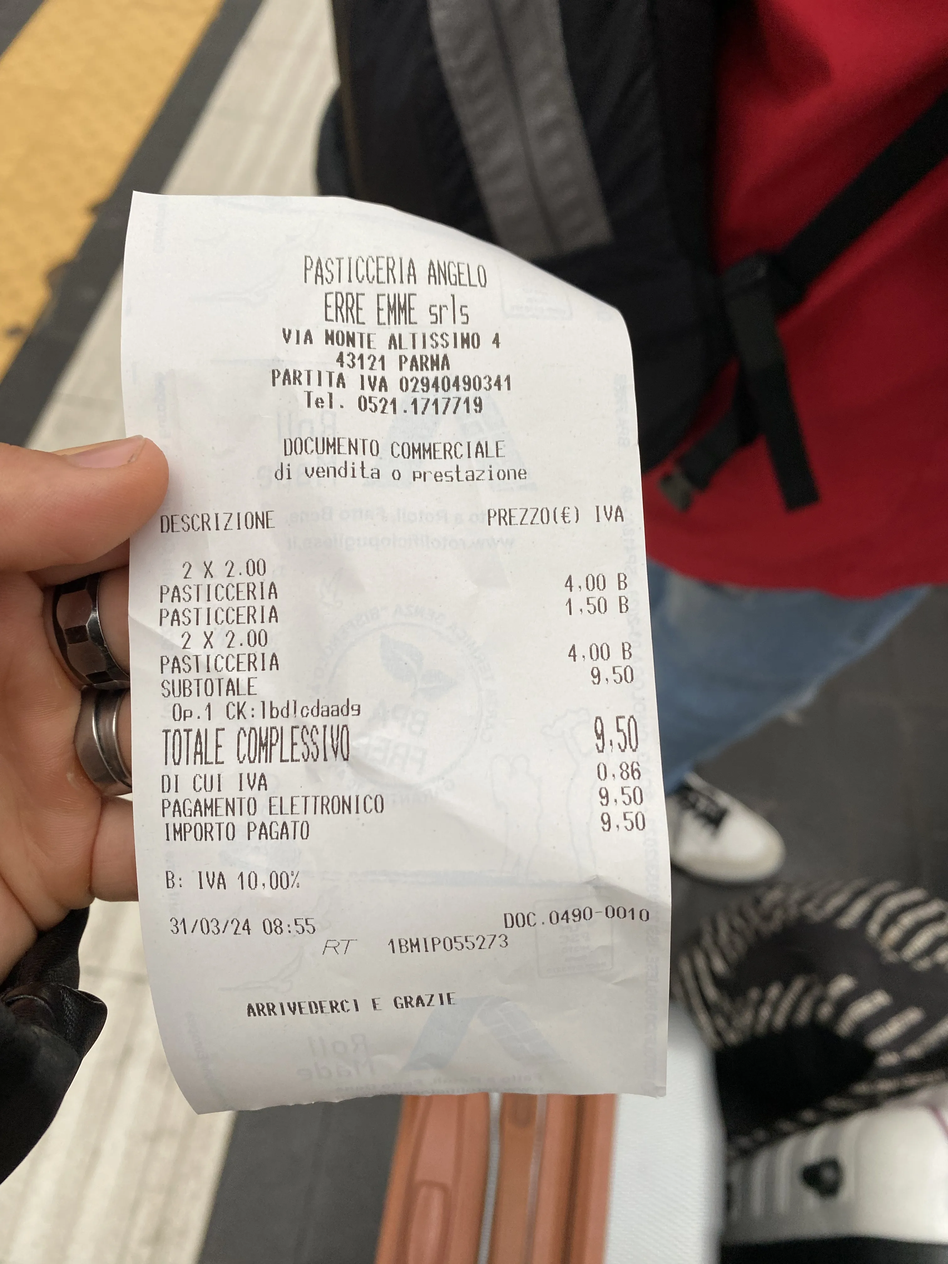 Precio en el post de la Crítica Pasticceria da Angelo