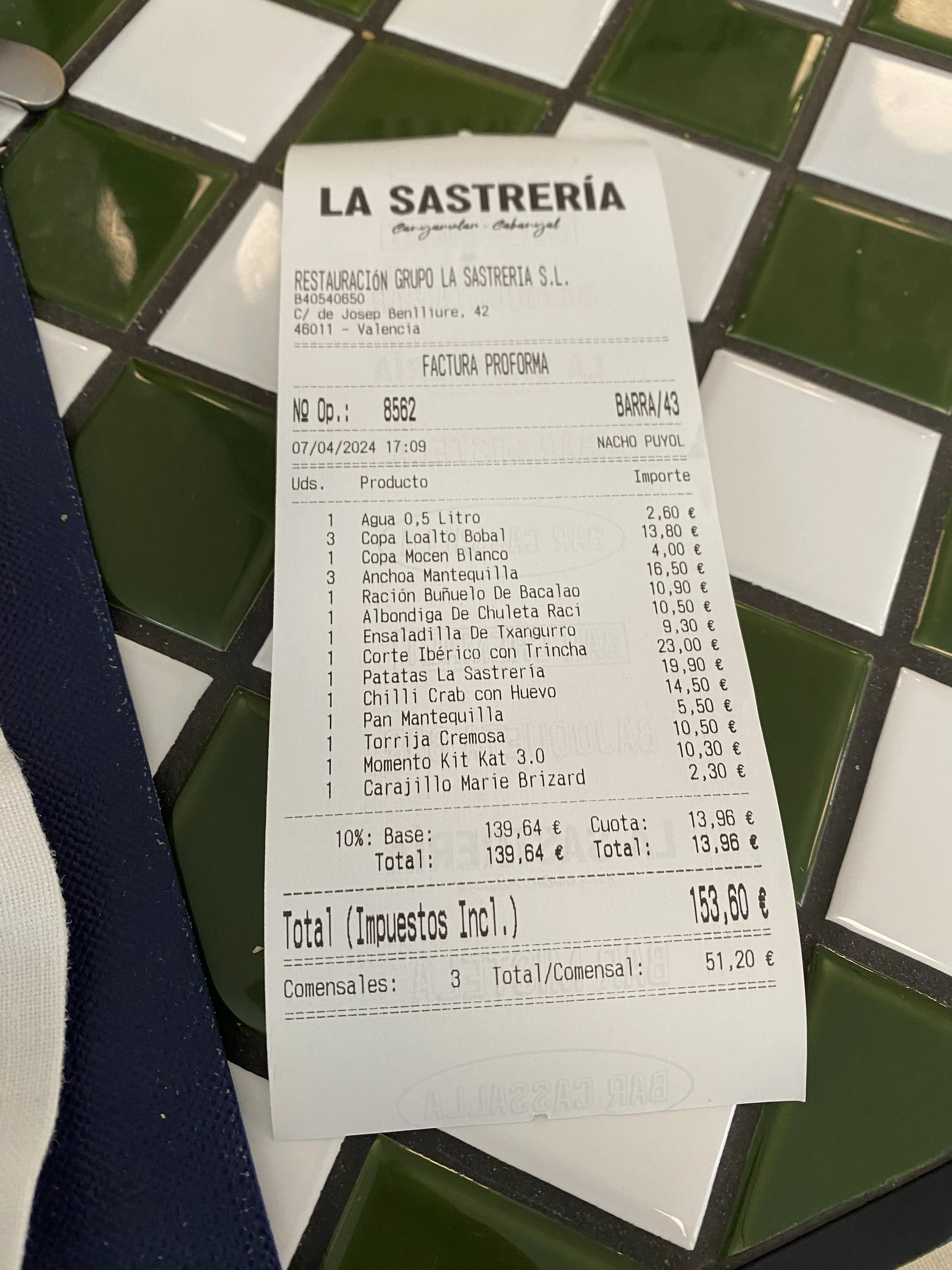 Precio en el post de la La Sastreria