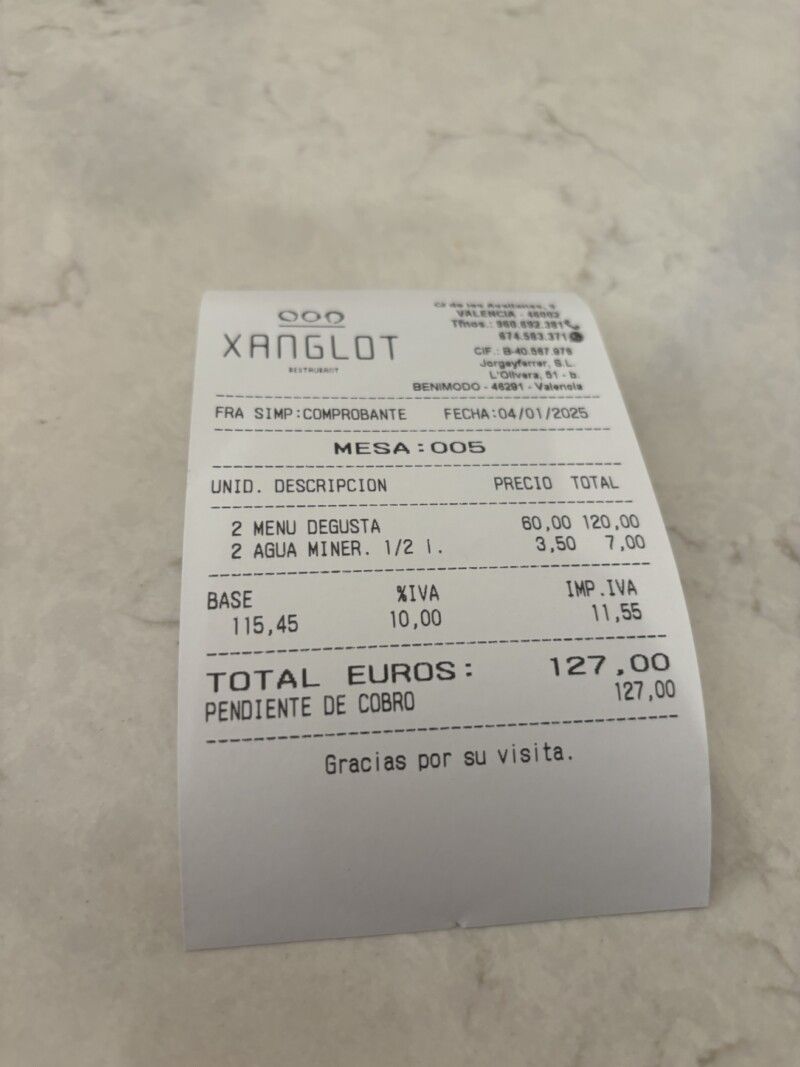 Valoración Final del Xanglot Restaurant Valoración Final del Xanglot Restaurant
